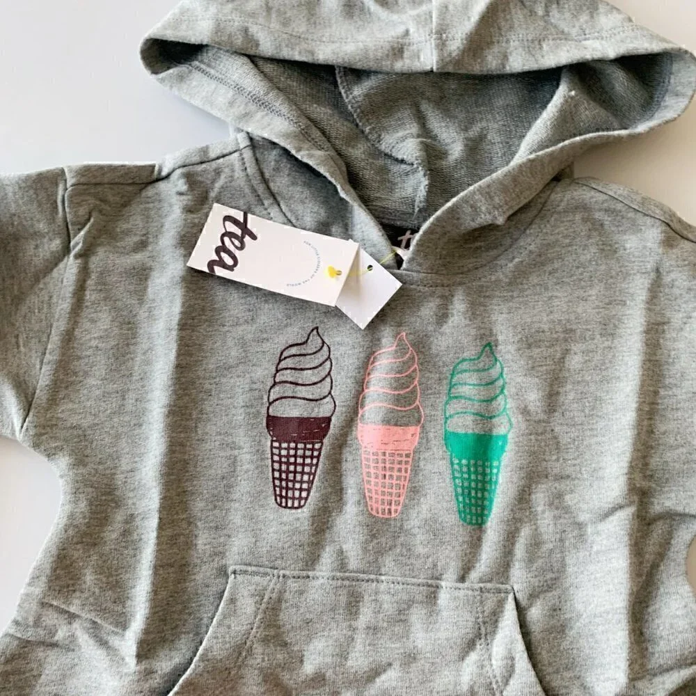 Tea Collection Girl Hooded Sweatshirt Dress 2T